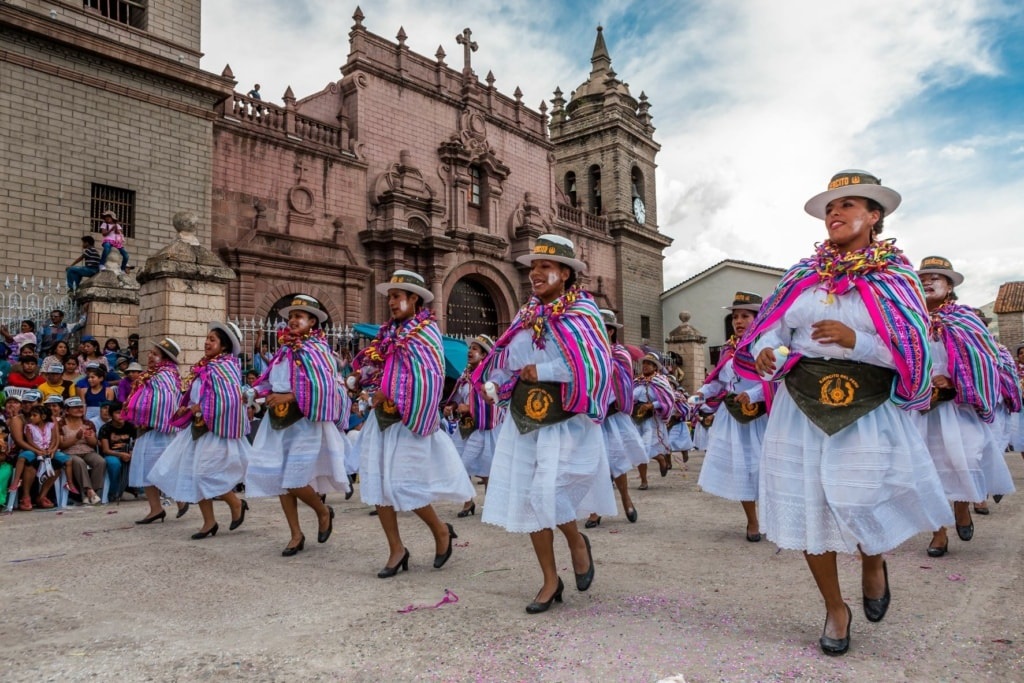 A parade in sthe streets of Ayacucho
