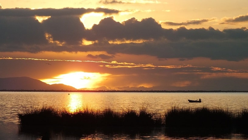 View of Titicaca lake in Puno, Peu