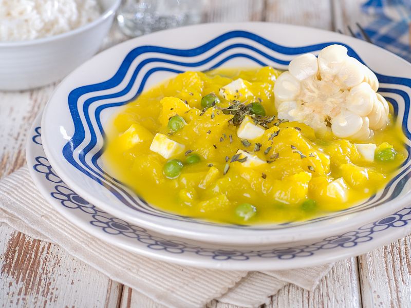 Locro de zapallo, a vegetarian Peruvian main meal