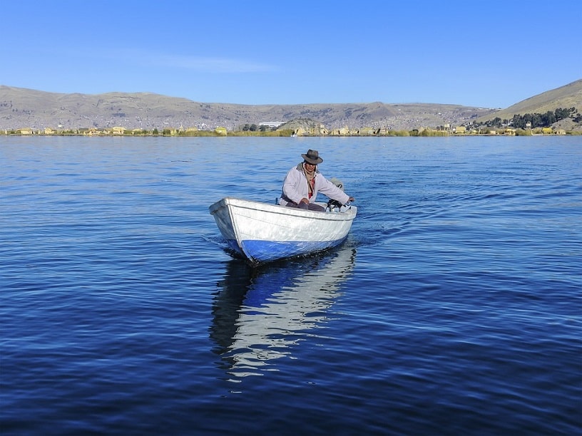 Lake Titicaca and its islands, the top attraction of Puno, Peru