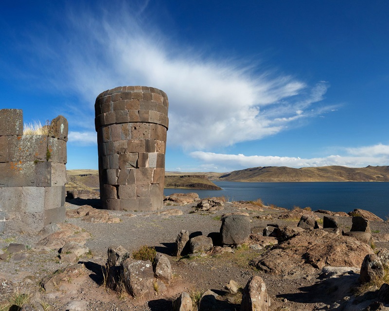 Sillustani, ancient tombs in Puno, Peru