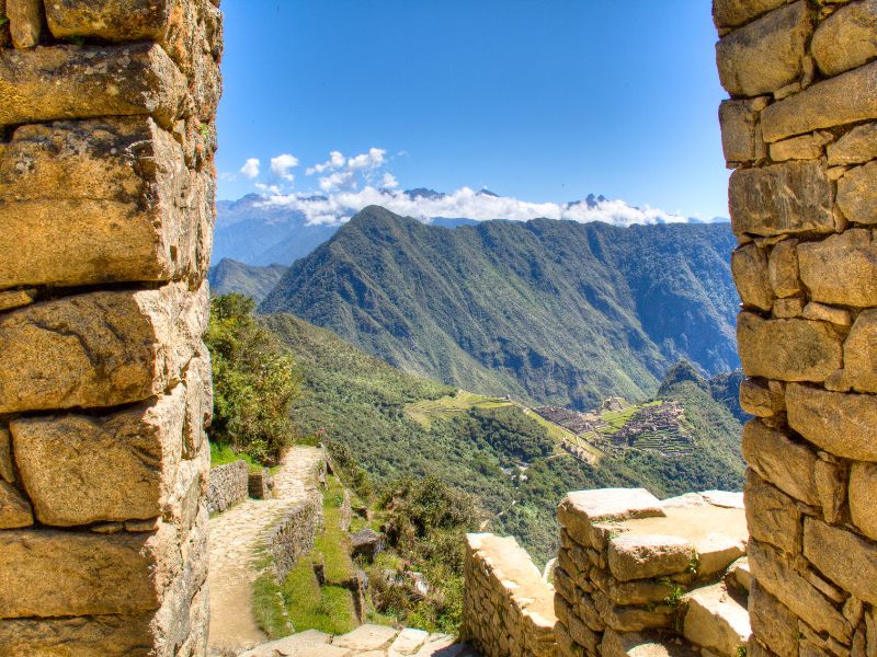Machu Picchu view from the Sun Gate or Intipunku