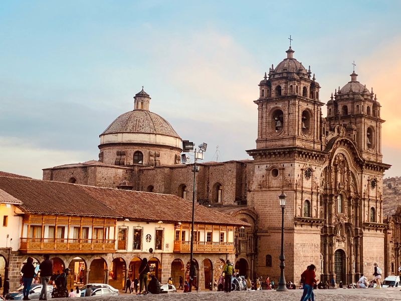 The Cathedral and colonial buildings at the main square in Cusco