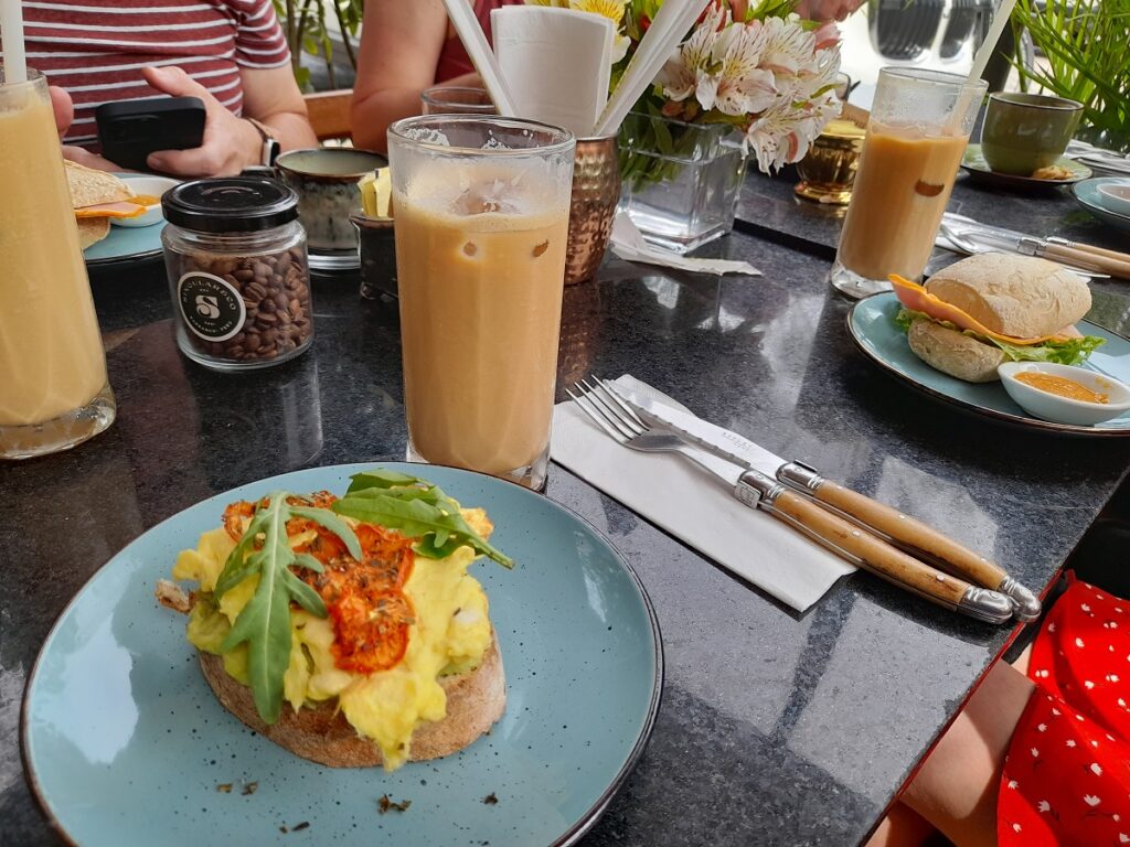 Avocado and cheese toast, and an iced cappuccino. A great start to our food tour in Lima.