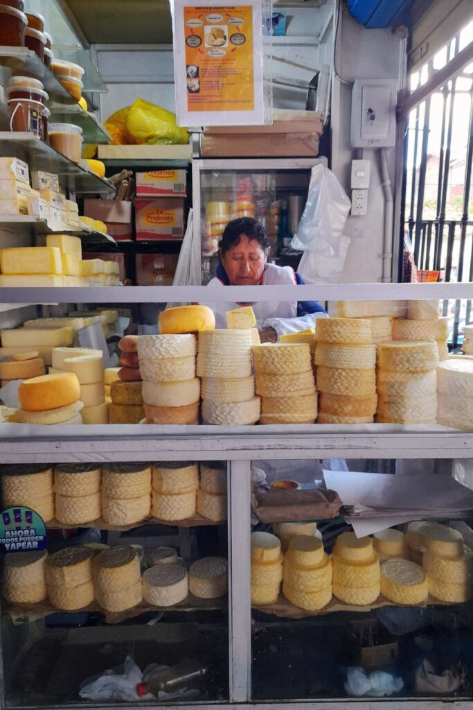 Cheese stand in San Pedro Market